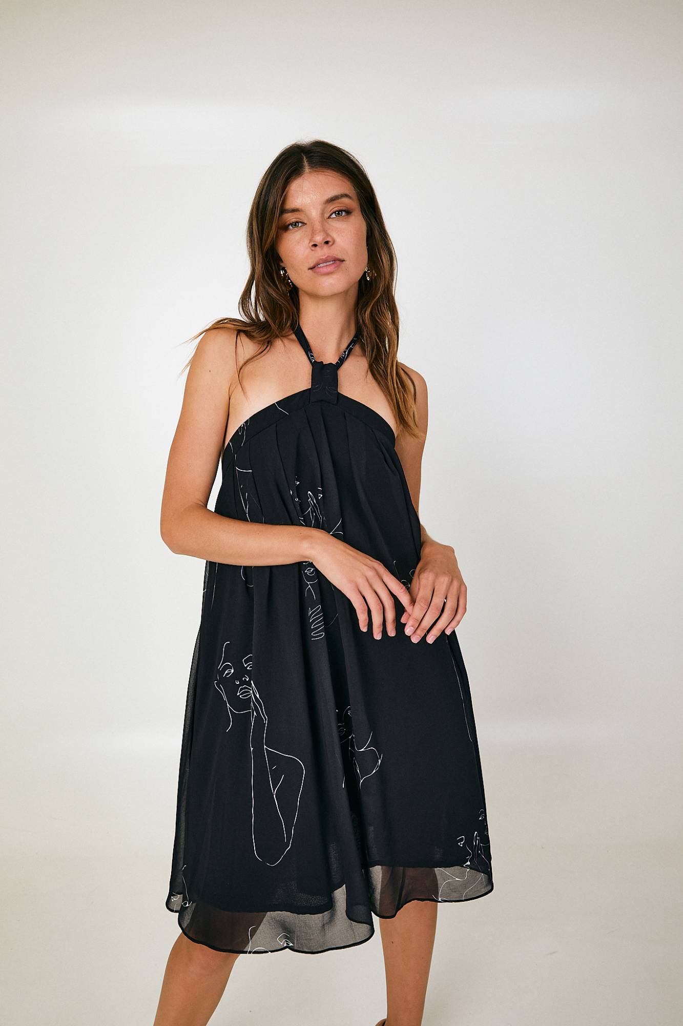 Woman Power Tie Neck Dress