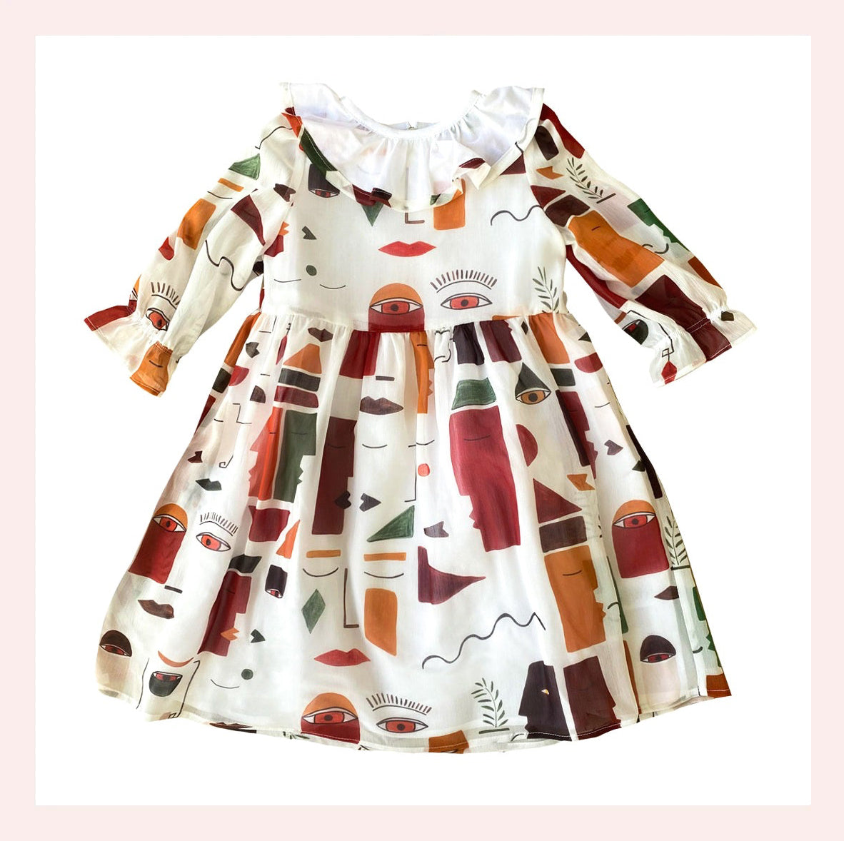 Life Celebration Girl's Ruffle Dress with Collar