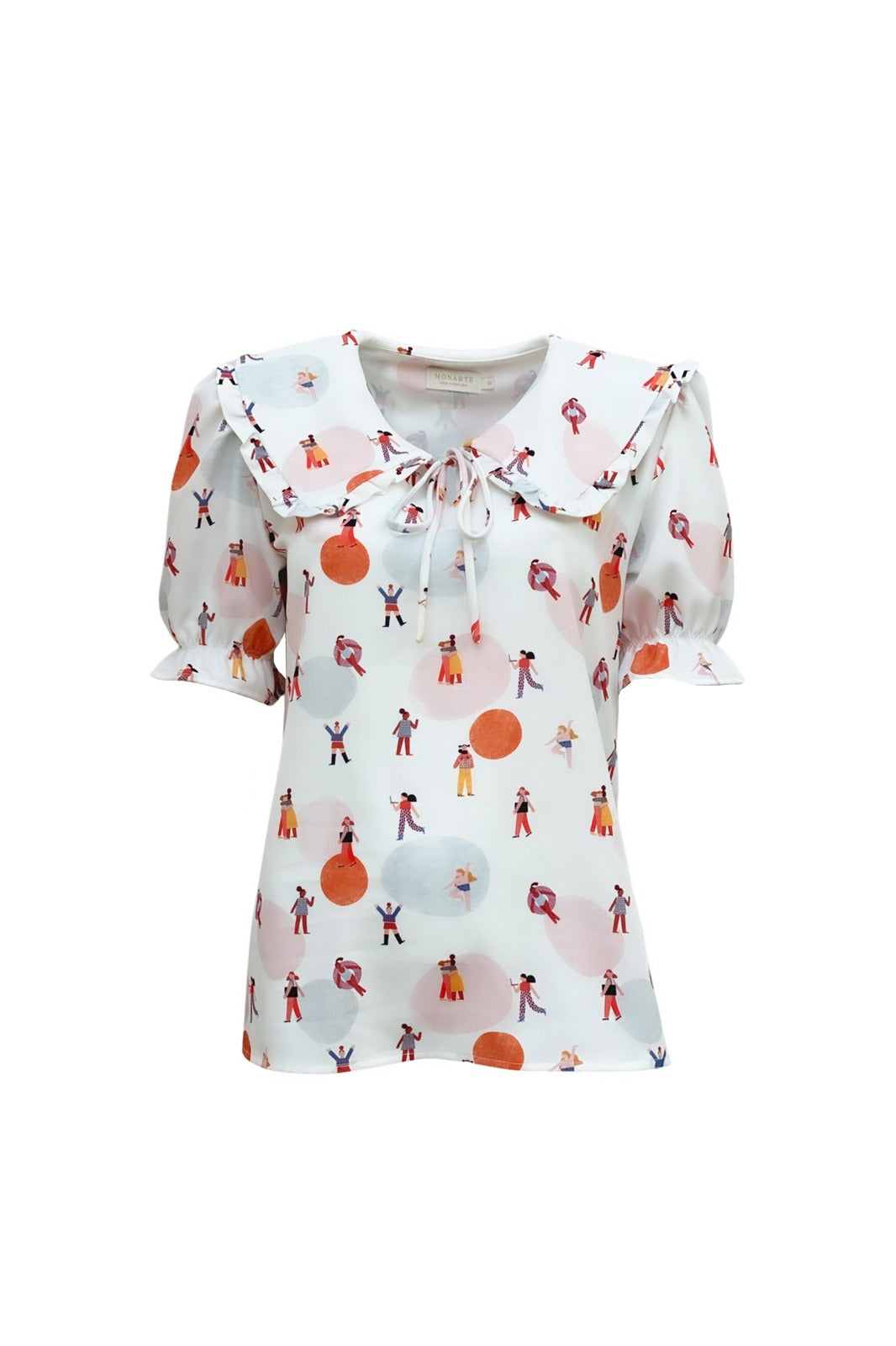 Powerful Woman Blouse with Frilled Collar