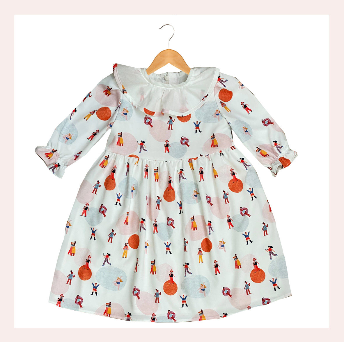 Powerful Women Girl's Ruffle Dress with Collar