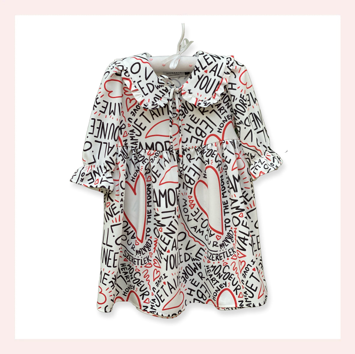 Love Girl's Ruffle Dress with Collar