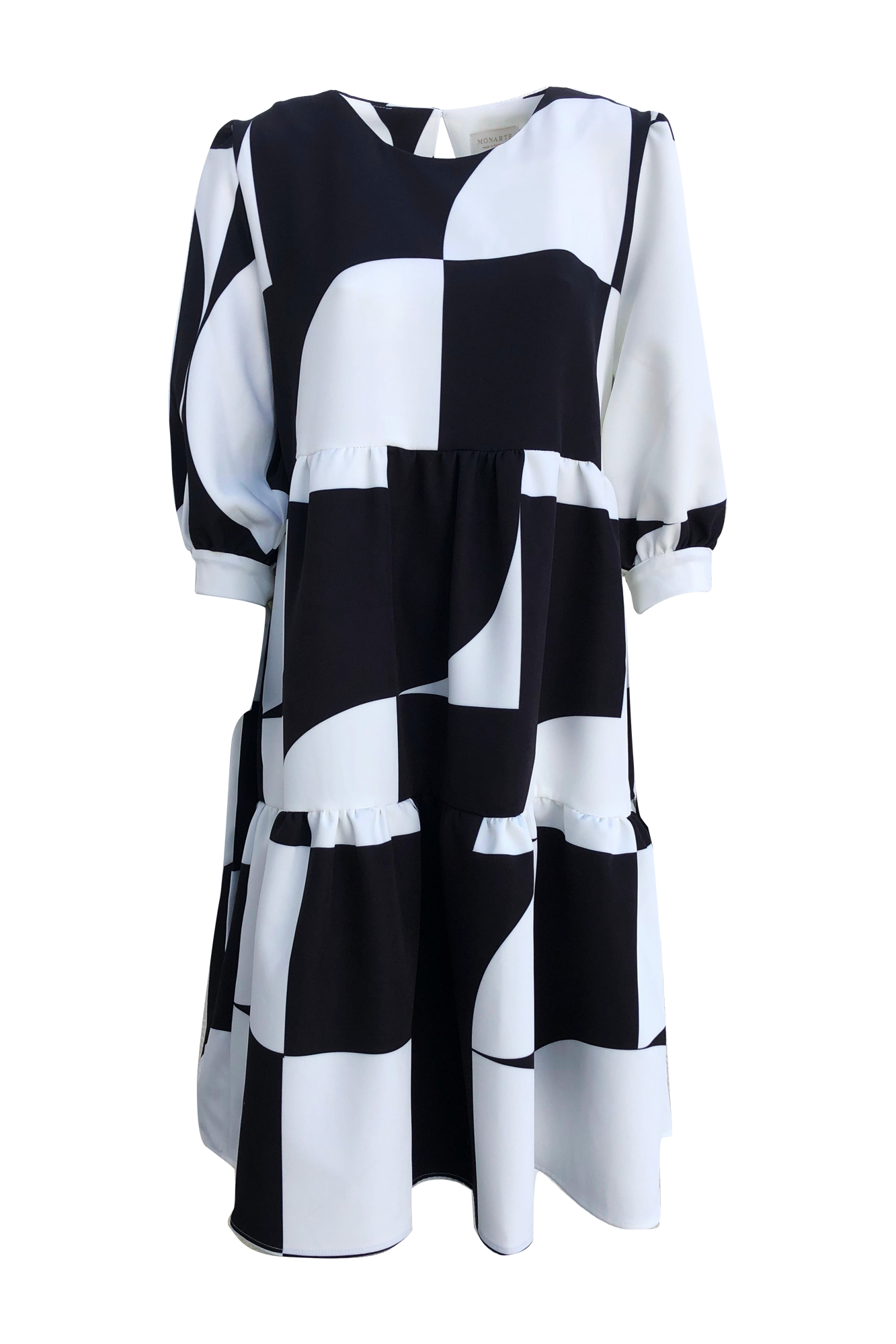 Wheel of Time Oversized 3/4 Puff Sleeve Midi Dress