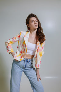 Beachside Reflection  Asymmetric Frill Blazer