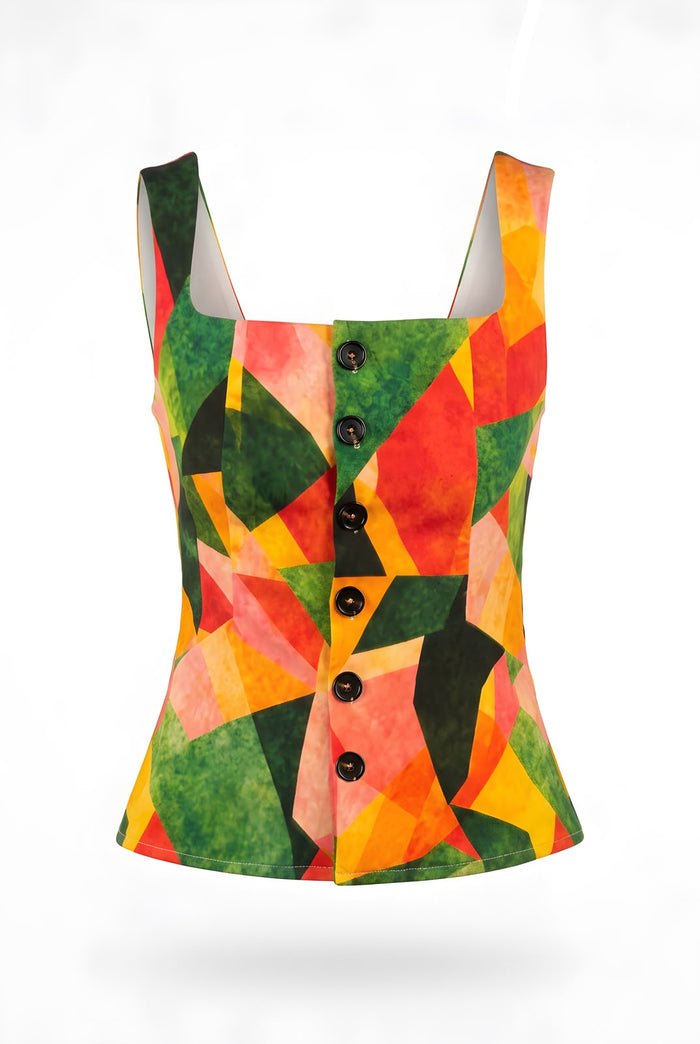 Fragments of Light Square Neck Structured Top