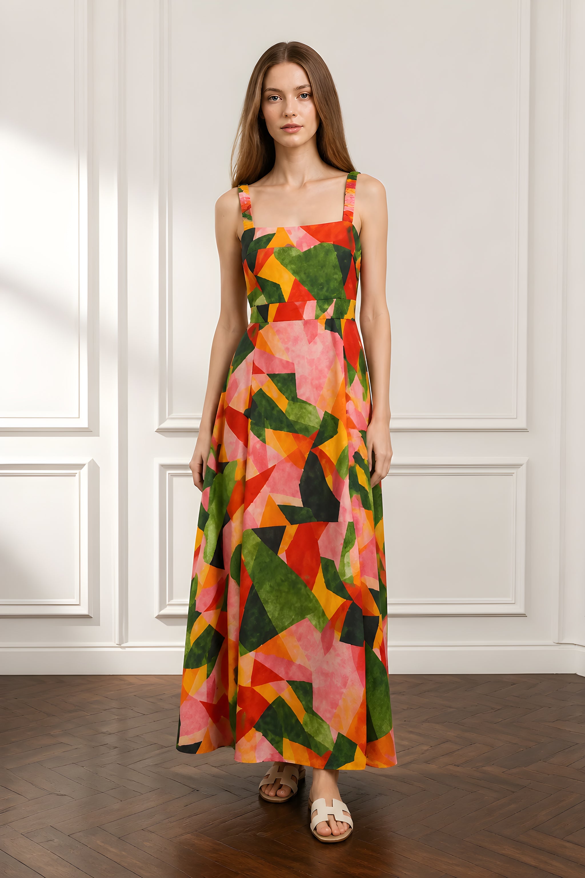 Fragments of Light Tie-Back Maxi Dress