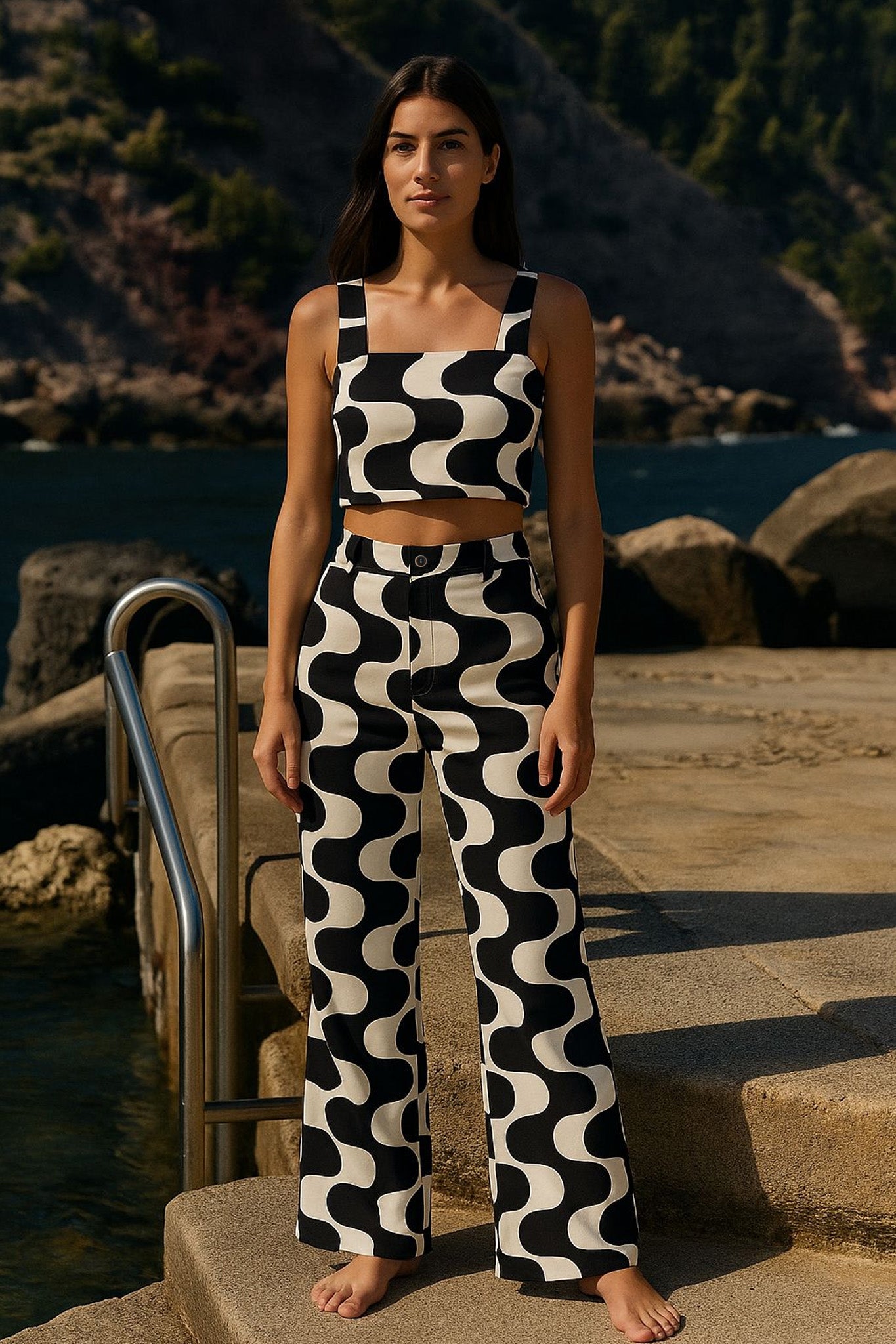 Copacabana Square Neck Cropped Top