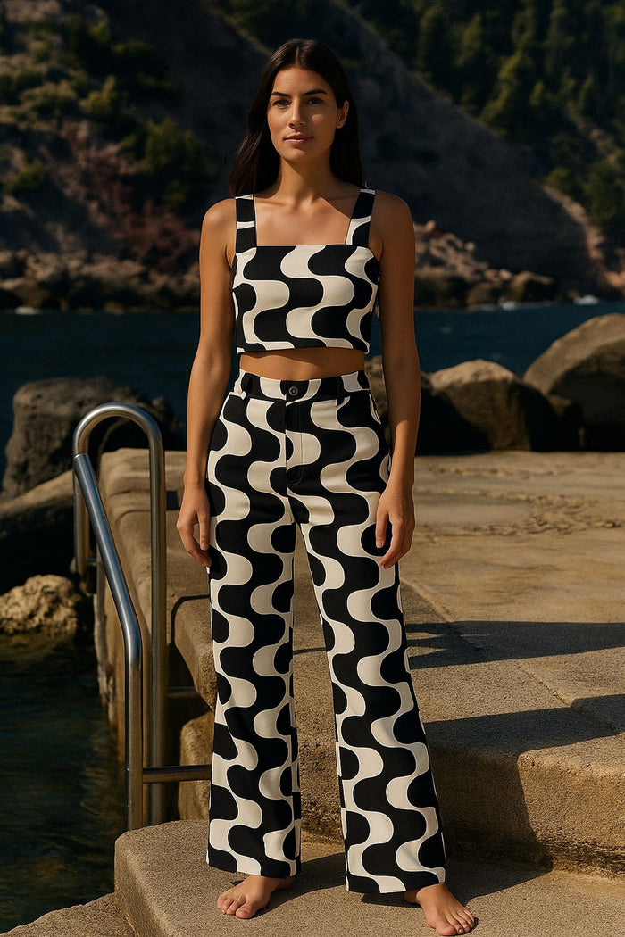 Copacabana Square Neck Cropped Top