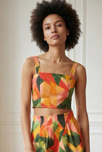 Fragments of Light Neck Cropped Top