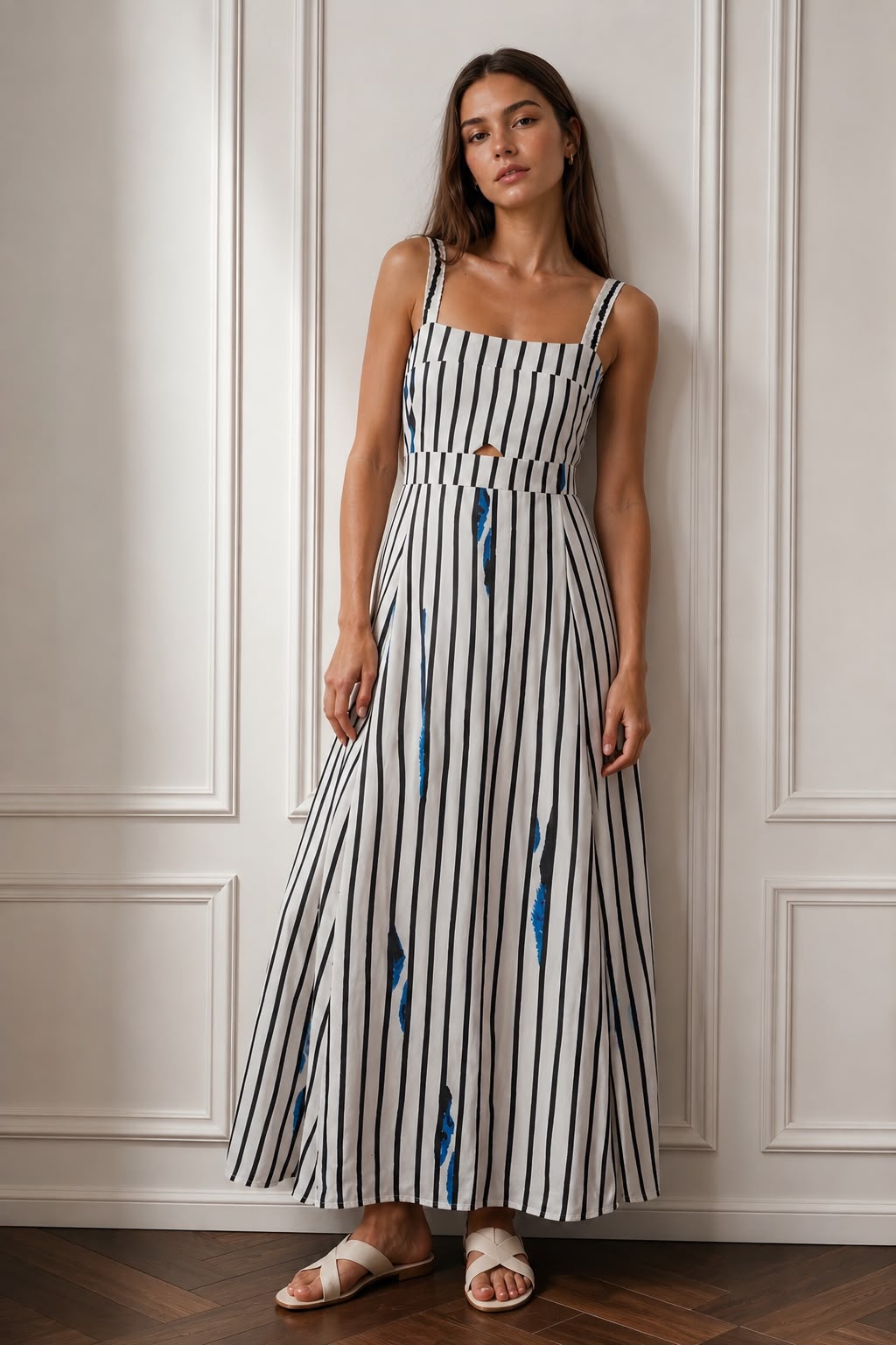 Sea State Tie-Back Maxi Dress