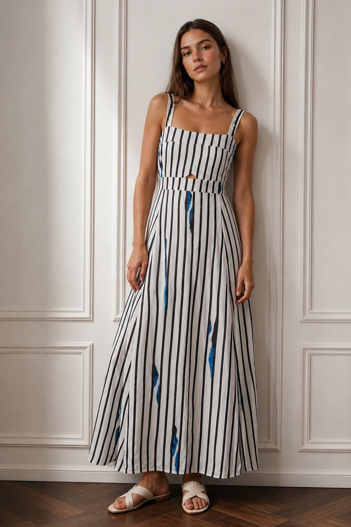 Sea State Tie-Back Maxi Dress