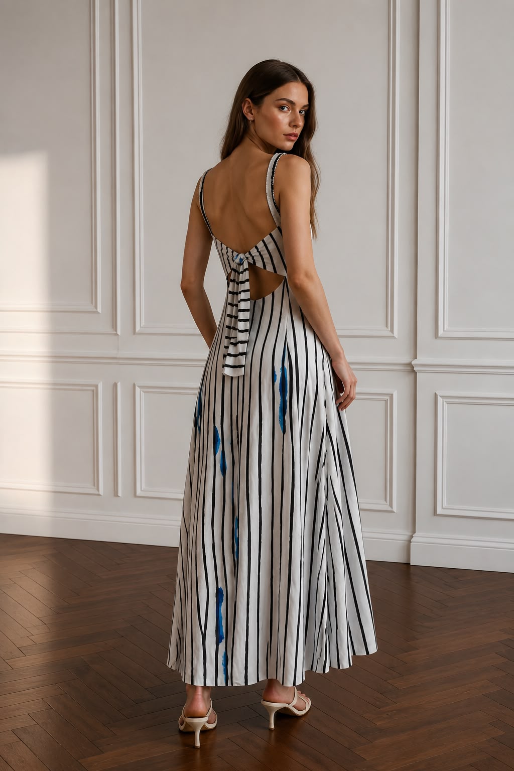 Sea State Tie-Back Maxi Dress