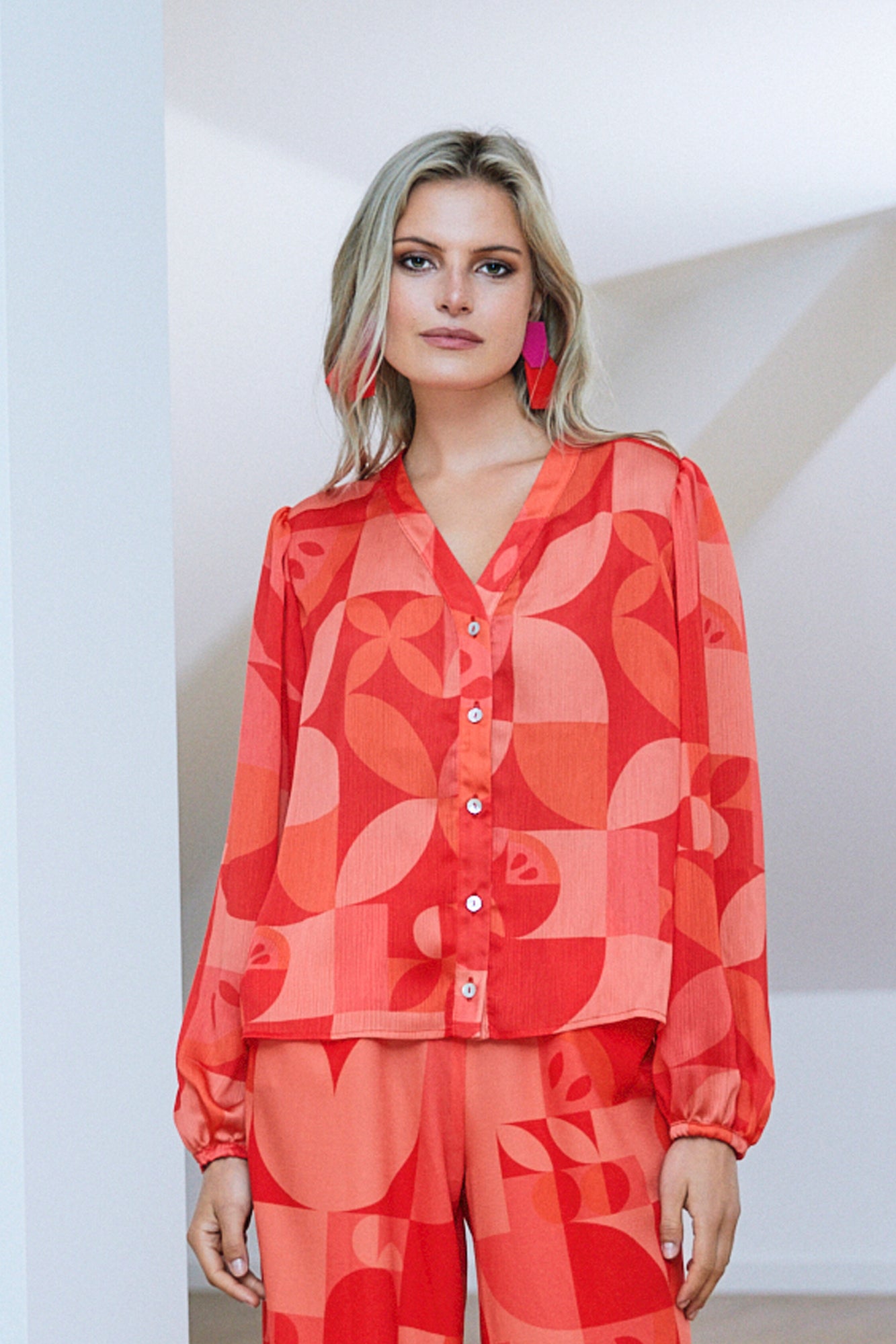 Fruit Punch Buttoned Blouse