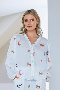 Wild Cosmos Buttoned Blouse