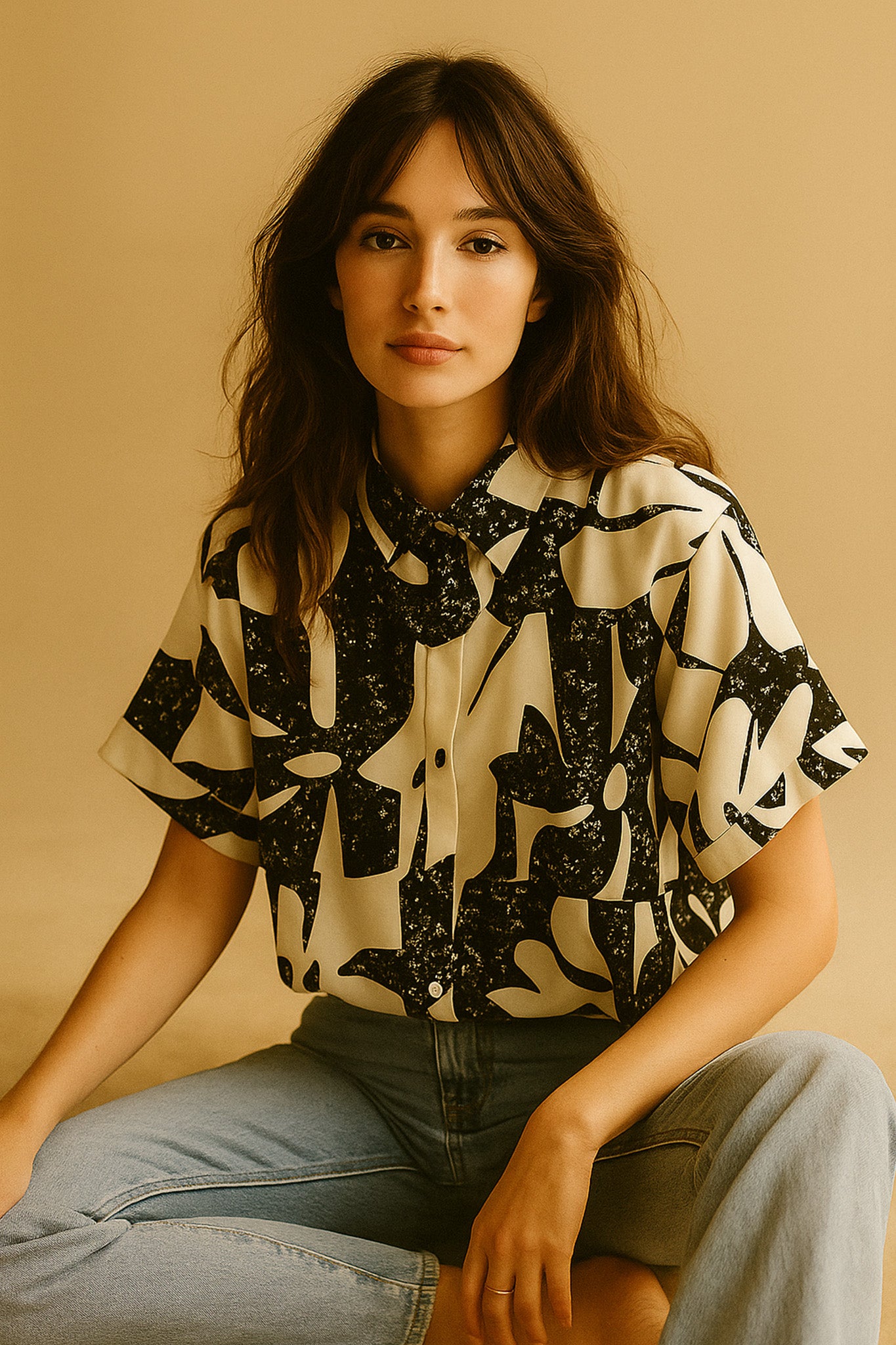 Noir Bloom Short Sleeve Shirt