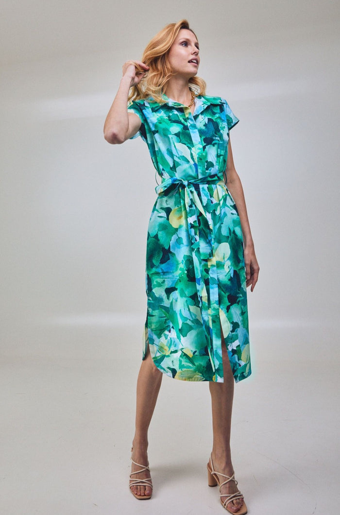 Green Paradise Cotton Shirt Dress