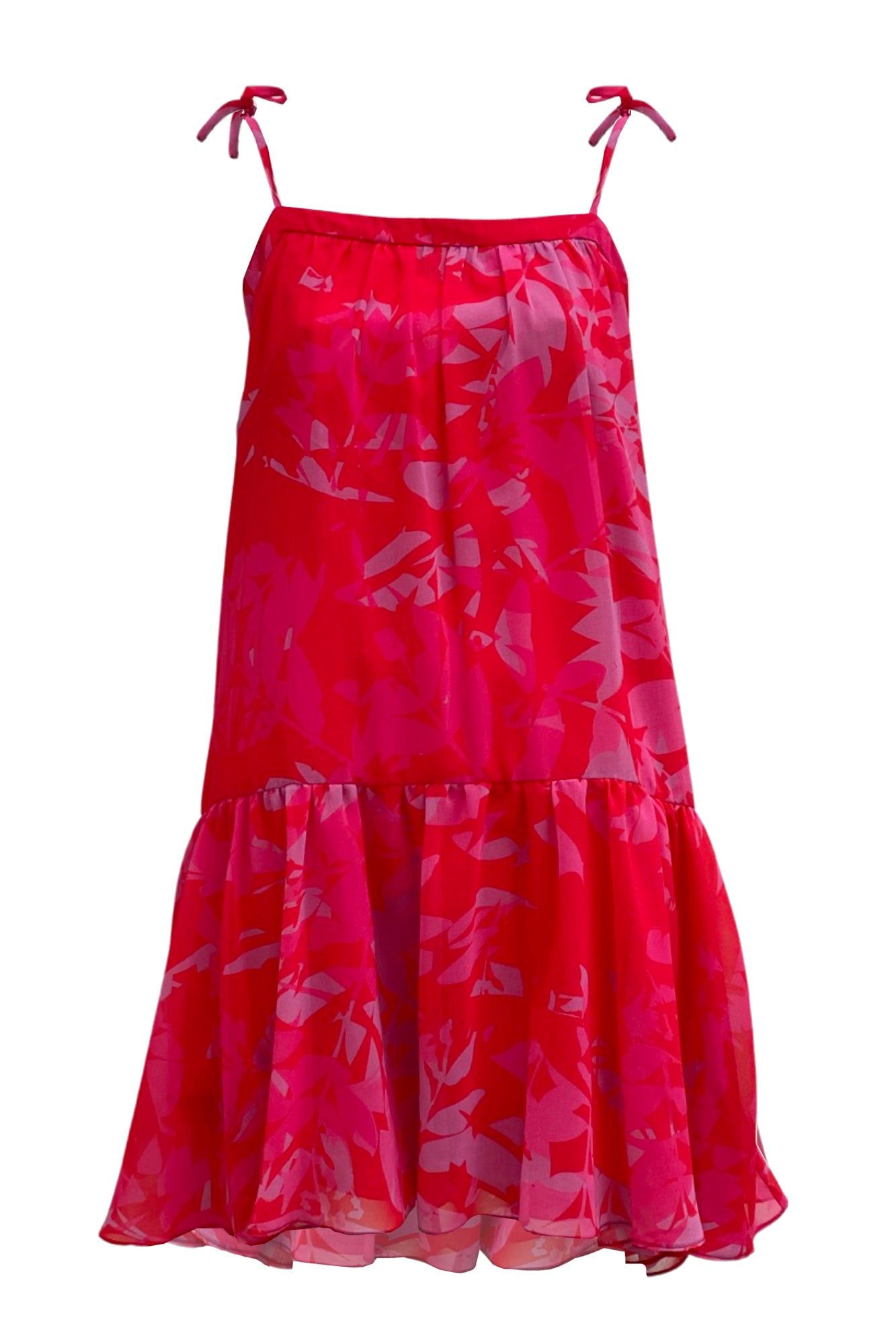 Flower Power Short Dress with Ruffle Skirt