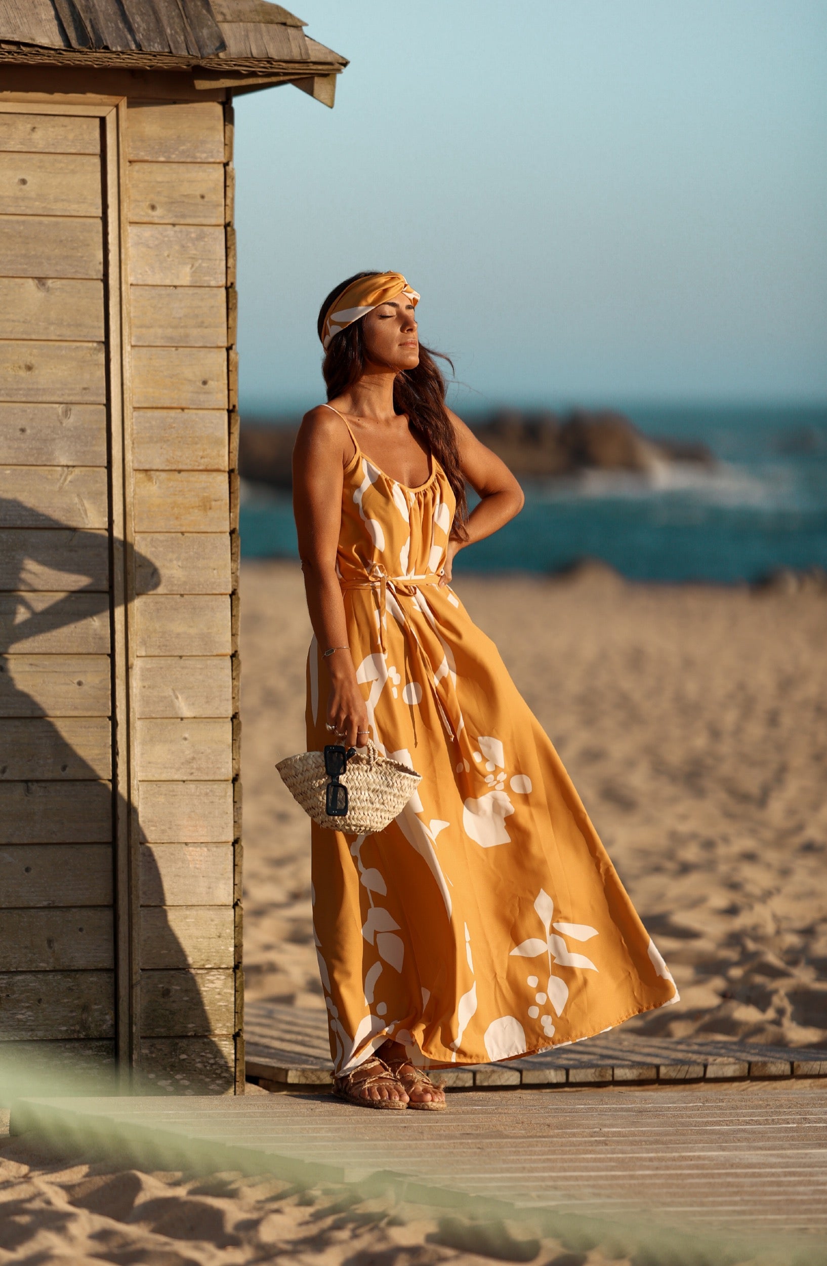 Golden Shadows Resort Maxi Dress