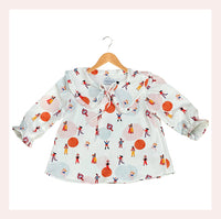 Powerful Women Girl's Blouse with Frilled Collar
