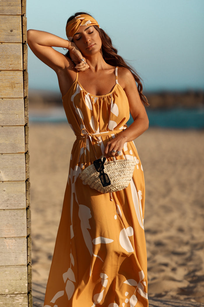 Golden Shadows Resort Maxi Dress
