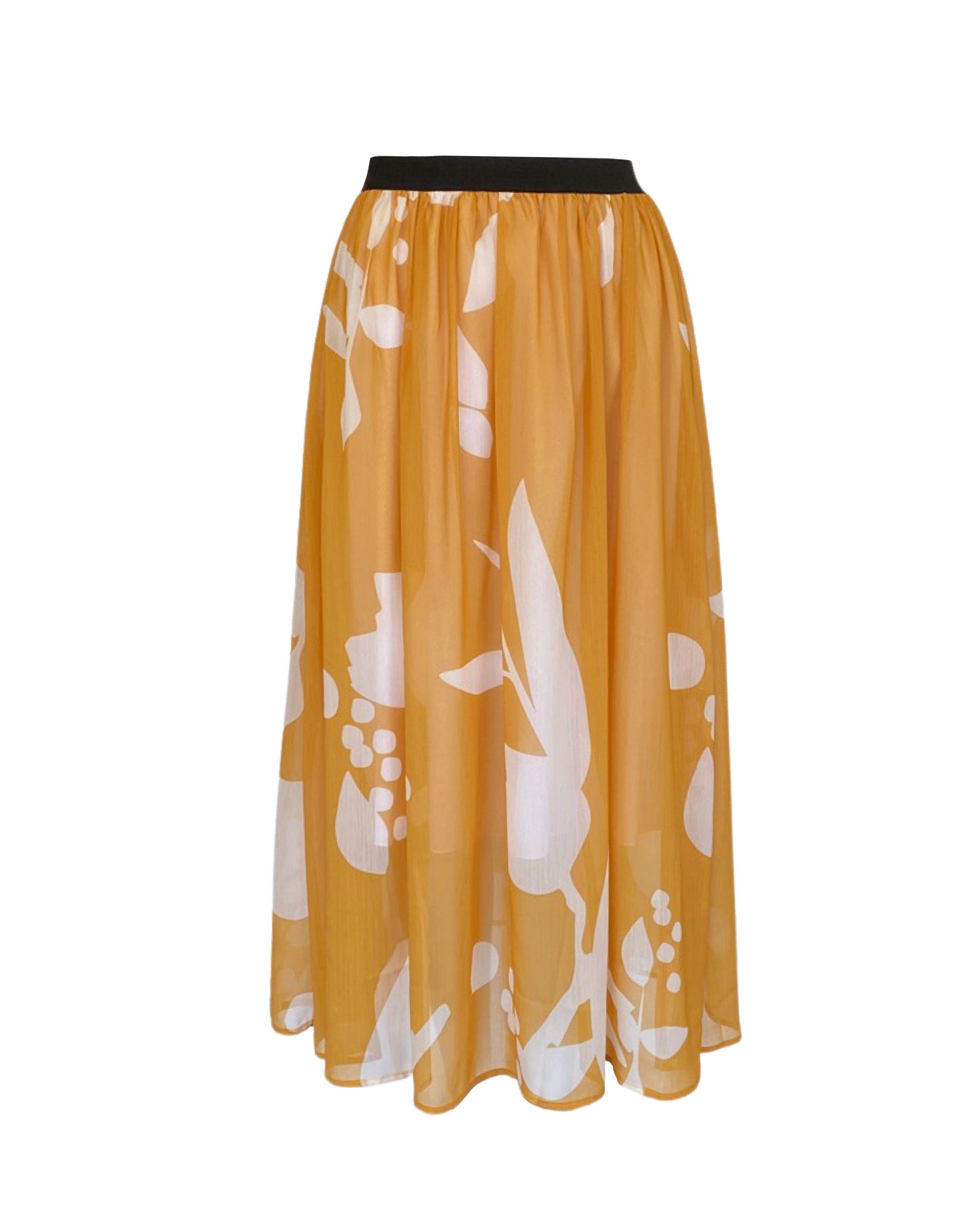 Golden Shadows High Waist Midi Skirt