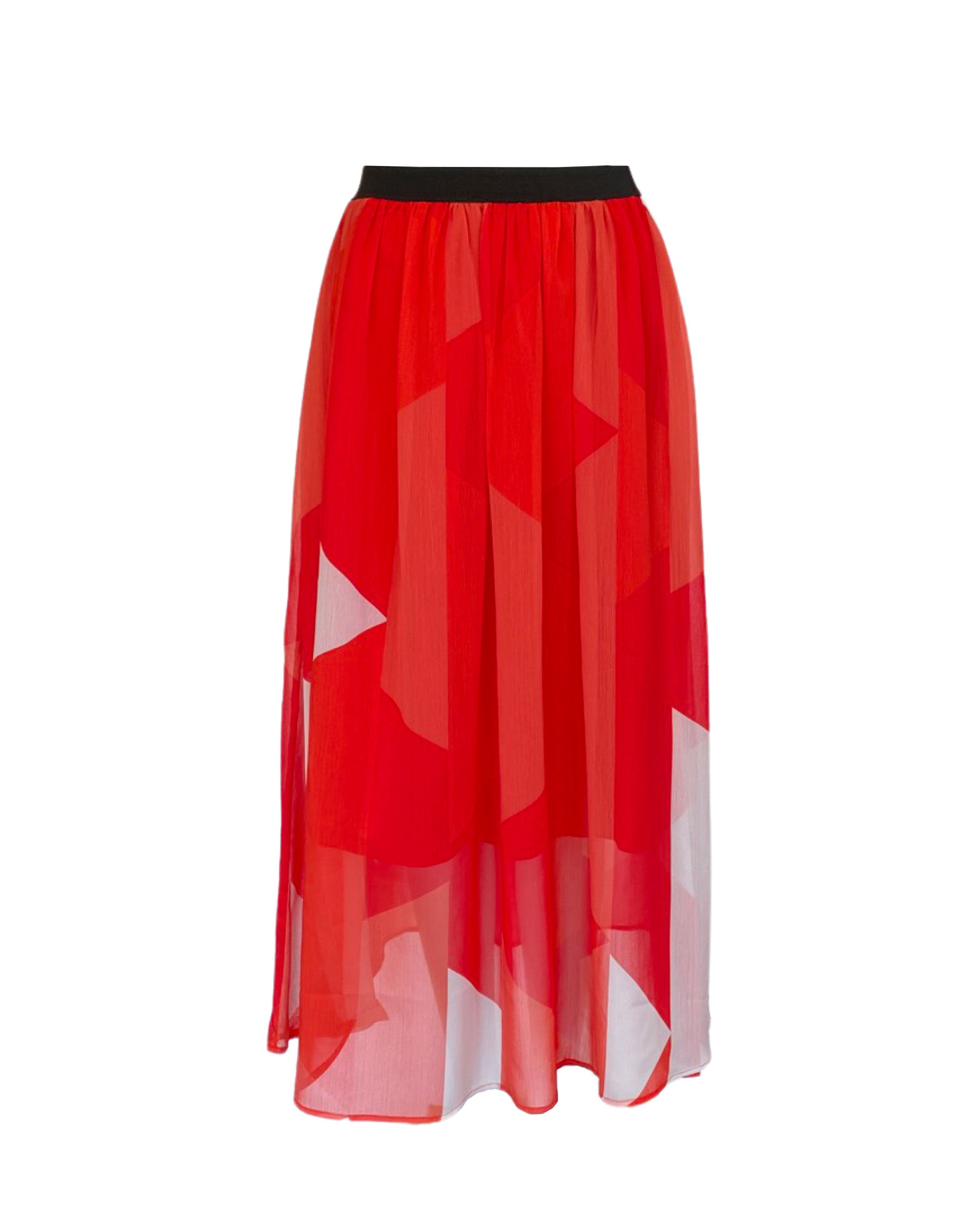 Red Velvet High Waist Midi Skirt